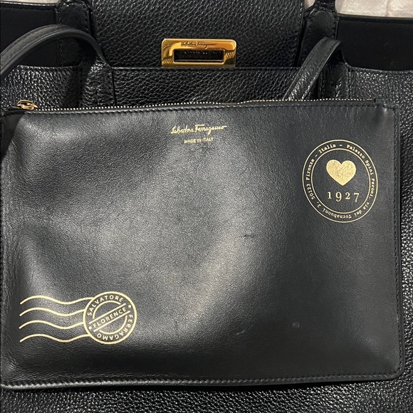 Salvatore Ferragamo Black Leather Tote Bag - Picture 12 of 14